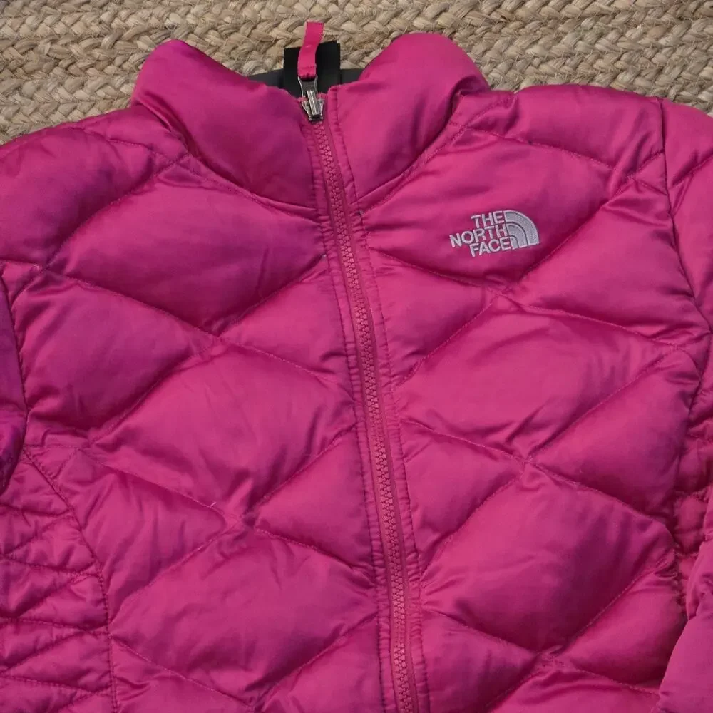 The North Face Girls XL 18 Goose Down Barbie Pink Puffer Jacket Coat‎ 550
